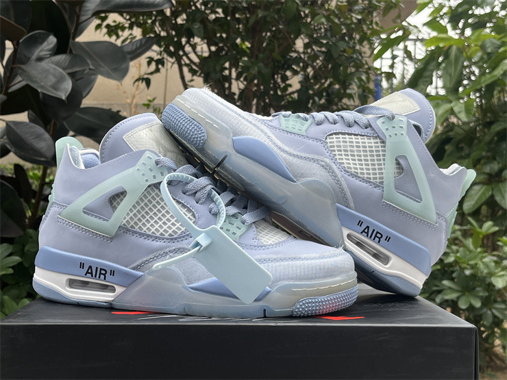 JORDAN 4 RETRO X OW BABY BLUE